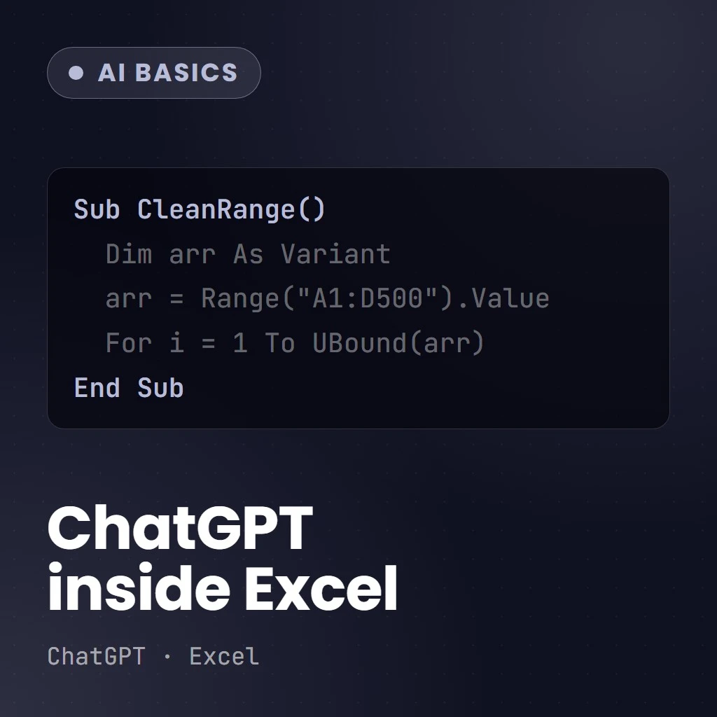 Integrate ChatGPT into Excel using Macros and APIs