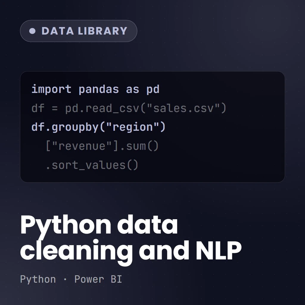 Advanced Python for Power BI in Data Cleaning and NLP