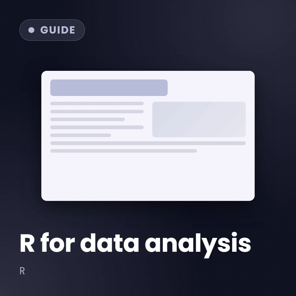 Beginners Guide to R for Data Analysis
